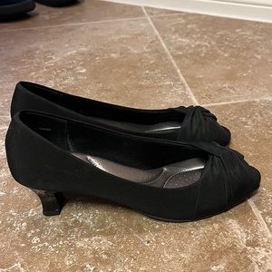 Cute low satin kitten heels